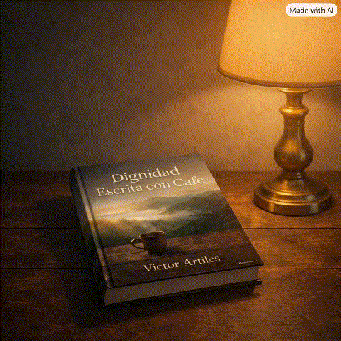 Animated lamp beside the Dignidad book